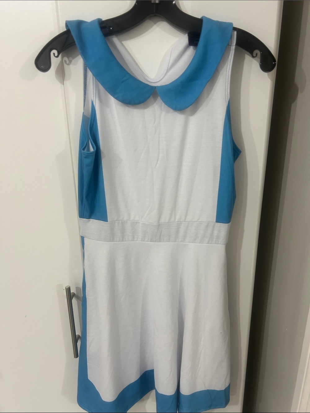 Disney Alice Blue & White Peter Pan Collar Dress. Xs